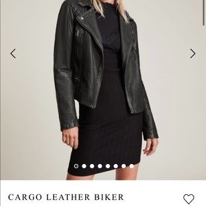 All saints cargo leather biker jacket